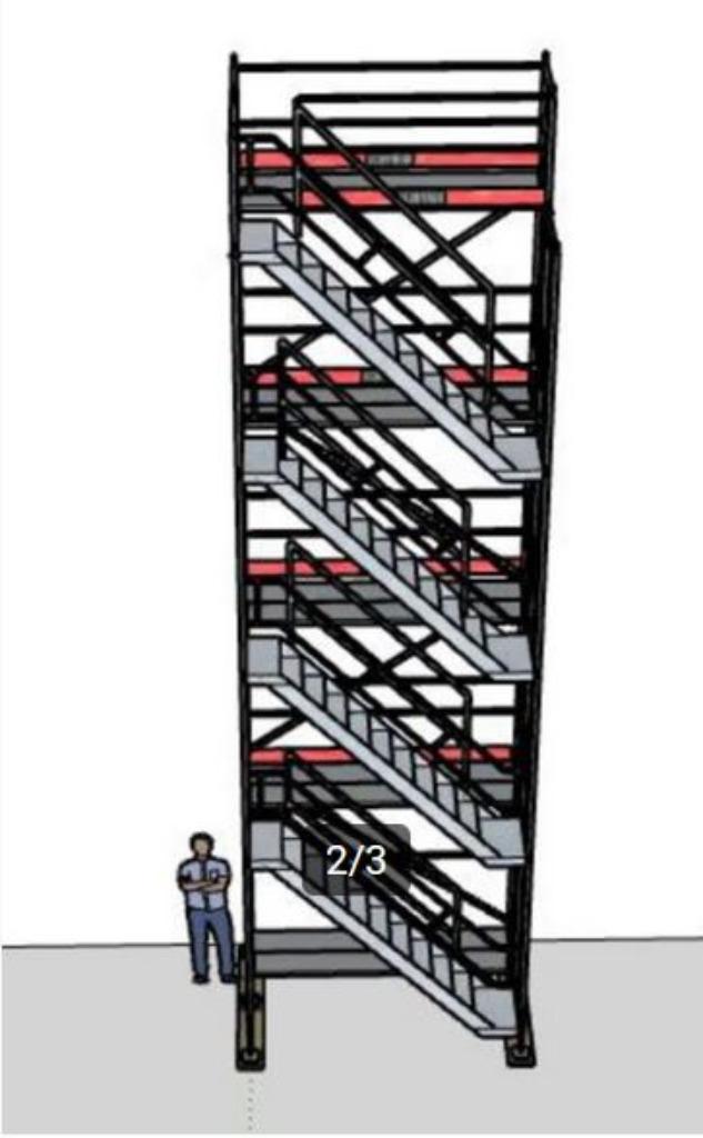 Steiger toren Steigerladder | 10 meter hoog | Alu treppen, Doe-het-zelf en Verbouw, Verzenden, Nieuw, Gevelsteiger, 5 meter of hoger