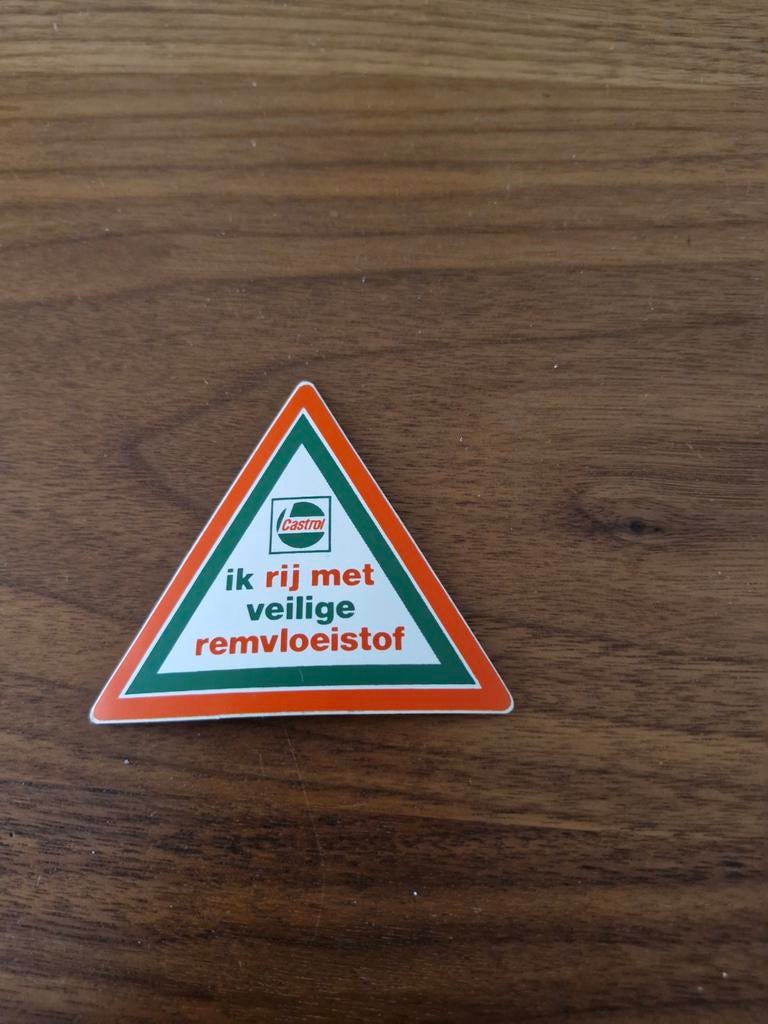 5809 Sticker Castrol ik rij met veilige remvloeistof, Ophalen of Verzenden