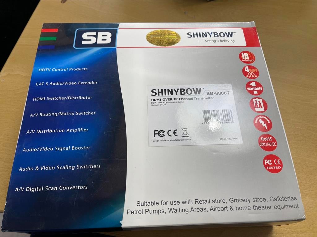 SHINYBOW SB-6800T HDMI over IP Norm€878,71 nu €70,00  TOPPER, Ophalen, Nieuw, Video