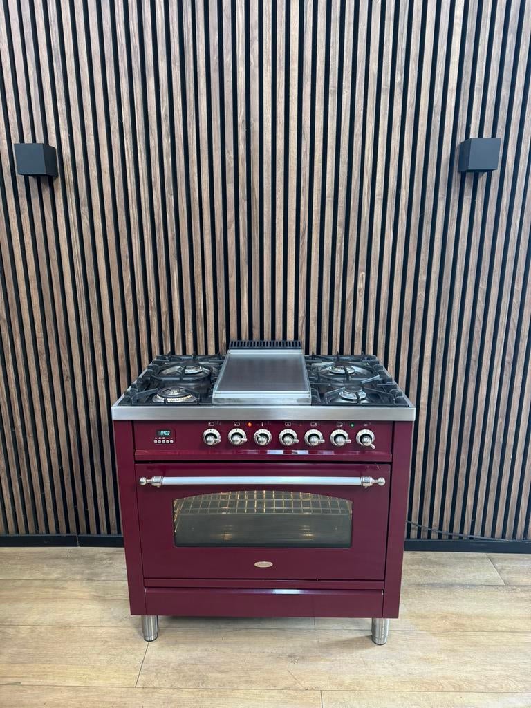 Prachtige Bordeaux rode Boretti Fornuis (Gratis bezorgen), 5258sh, Ophalen of Verzenden, Zo goed als nieuw, Energieklasse A of zuiniger