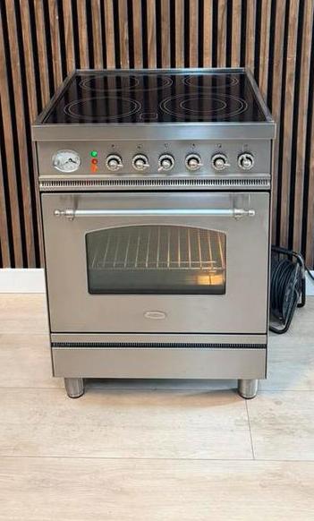 Prachtige Rvs Boretti Fornuis 60 cm (Gratis bezorgen), 5258sh, Keramisch, Zo goed als nieuw, Energieklasse A of zuiniger