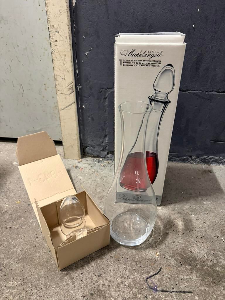 Luigi Bormioli “Michelangelo Linea” Kristallen Decanter, Verzamelen, Glas en Borrelglaasjes, Nieuw, Overige typen, Ophalen