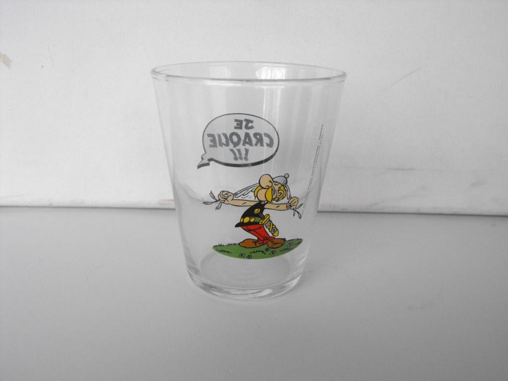 Asterix en Obelix glas Asterix alleen conisch glas, Ophalen of Verzenden, Asterix en Obelix, Zo goed als nieuw, Gebruiksvoorwerp