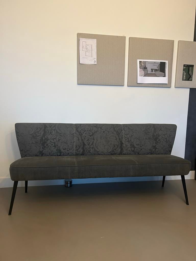Eettafelbank 180cm grijs met print, Ophalen, Minder dan 75 cm, 150 tot 200 cm, Nieuw