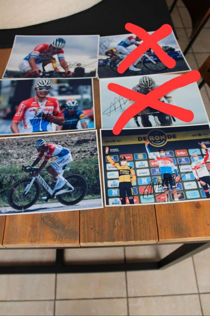 Gesigneerde foto's Mathieu van der Poel Canyon Alpecin Zwift, Verzamelen, G1, Ophalen, Zo goed als nieuw