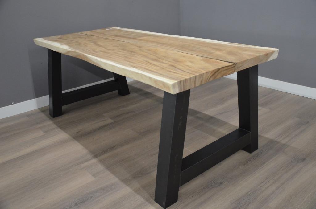 Superactie! Suar boomstamtafel 250 cm, Verzenden, Rond, Metaal, Nieuw