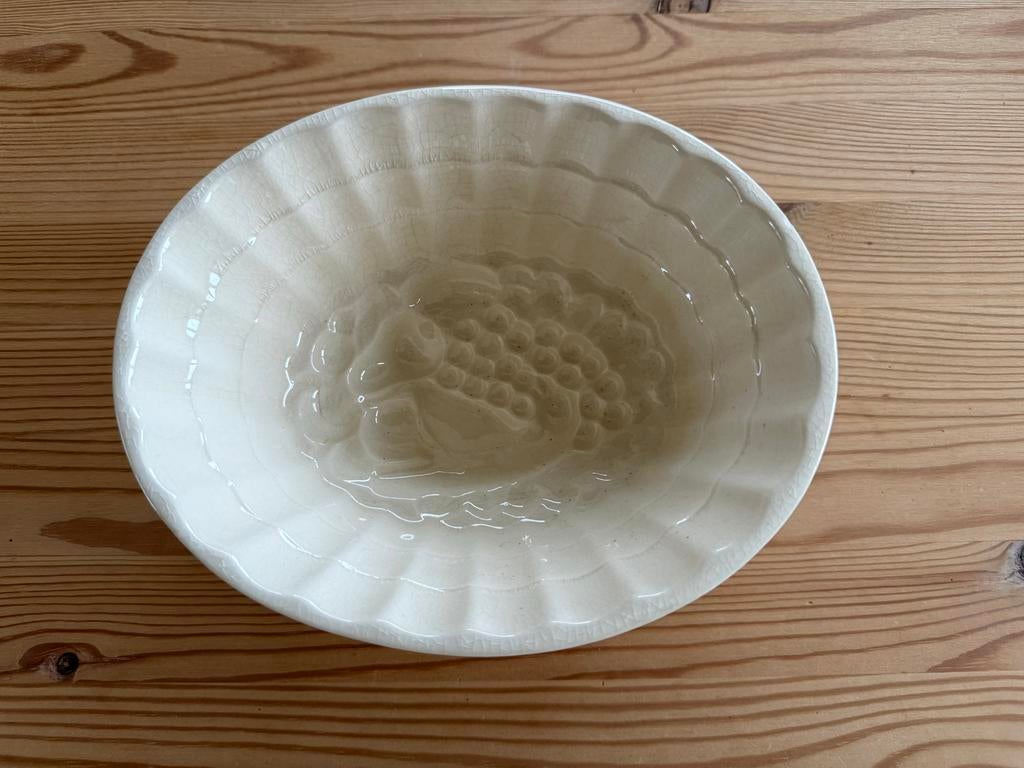 Antieke Crème Puddingvorm met Craquelé, Ophalen of Verzenden