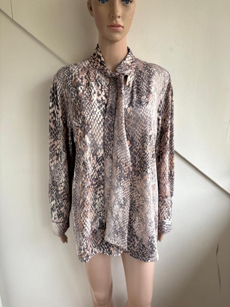 K-Design blouse met band maat XL slangenprint, Ophalen of Verzenden, Zo goed als nieuw, Maat 46/48 (XL) of groter