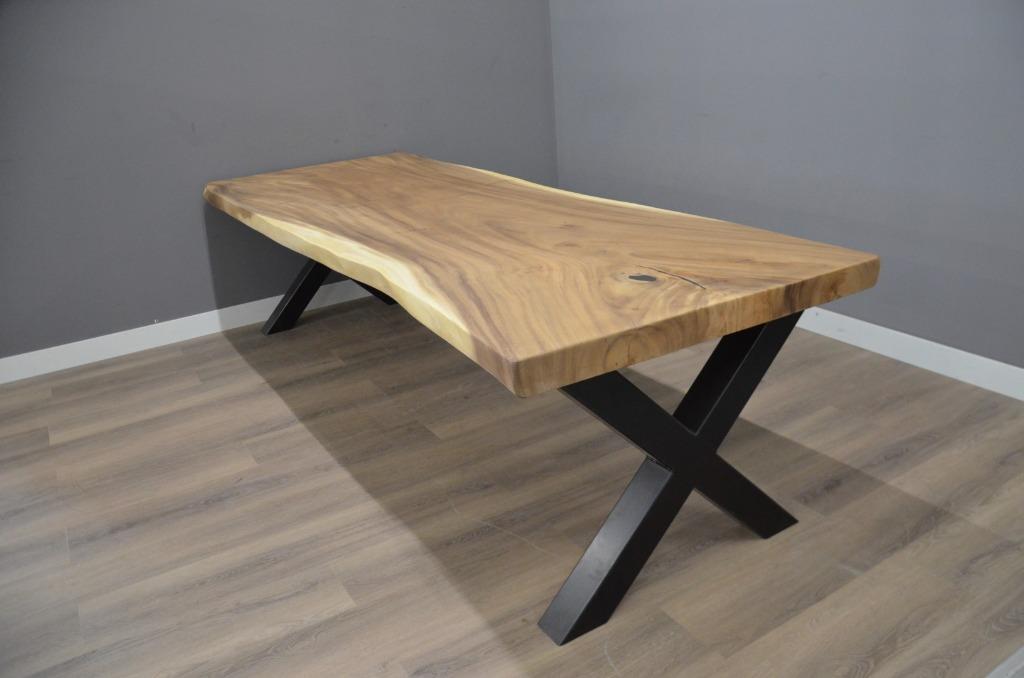 Suar Boomstamtafel 3 meter - 300 cm, 100 tot 150 cm, Ophalen of Verzenden, Vijf personen of meer, Metaal