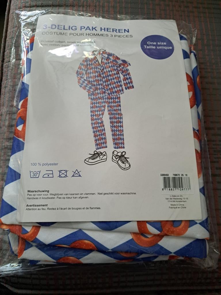 Carnavalspak voor heren 3-delig  nieuw in de verpakking, Kleding | Dames, Ophalen of Verzenden, Nieuw, Zwart, Legging