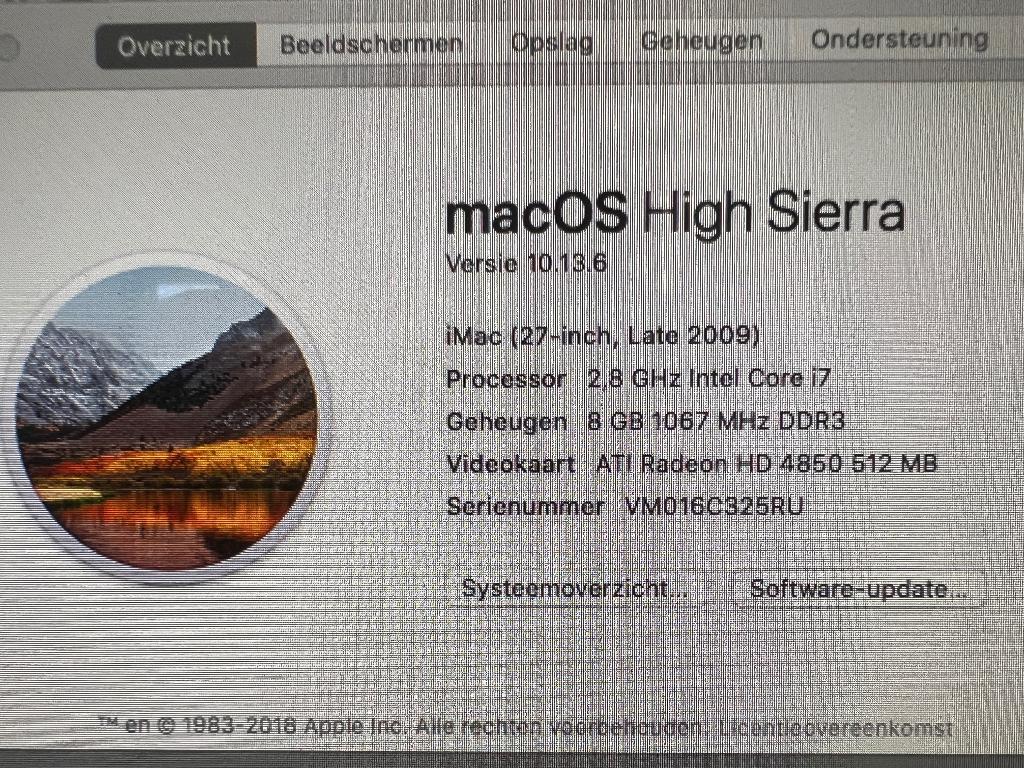 iMac 27" late 2009, Computers en Software, Apple Desktops, Ophalen, Gebruikt, 2 tot 3 Ghz, IMac