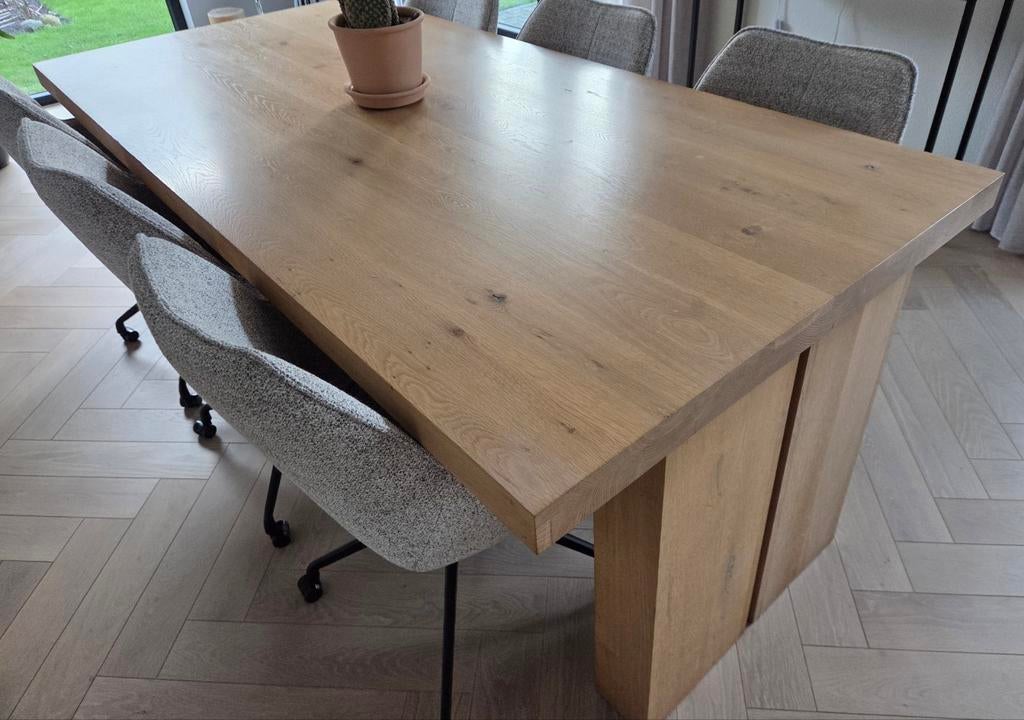 Eikenhouten tafel, Huis en Inrichting, Tafels | Eettafels, Ophalen, Gebruikt, 200 cm of meer, 50 tot 100 cm