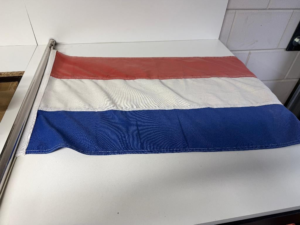 RVS vlaggenstok 105 cm, Ophalen of Verzenden, Gebruikt, Lijn of Blok