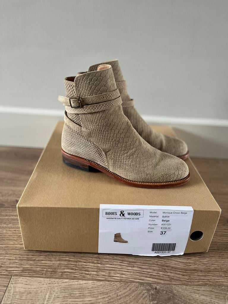 Boots & Woods, Beige, Lage of Enkellaarzen, Ophalen of Verzenden, Zo goed als nieuw