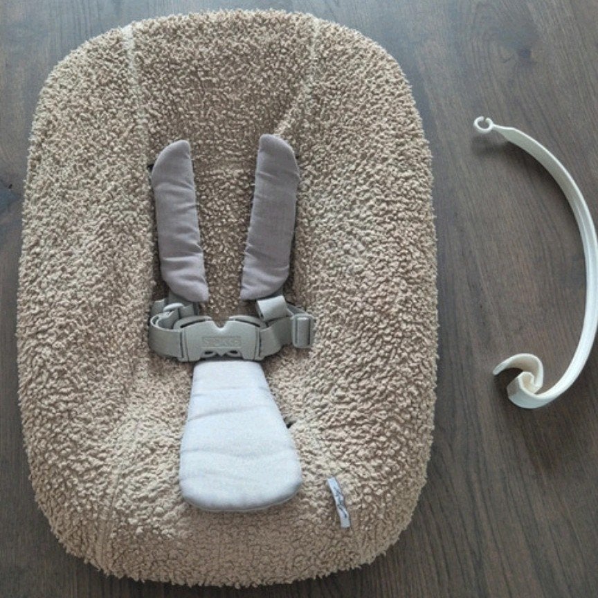 Stokke Trip aftrap stoel Ne Born met teddy hoes, Ophalen of Verzenden, Zo goed als nieuw, Meegroeistoel