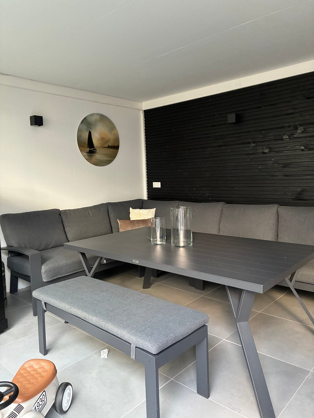 Lounge-diningset Garden Impressions aluminium grijs, Tuin en Terras, Tuinsets en Loungesets, Ophalen, Meer dan 8 zitplaatsen, Aluminium