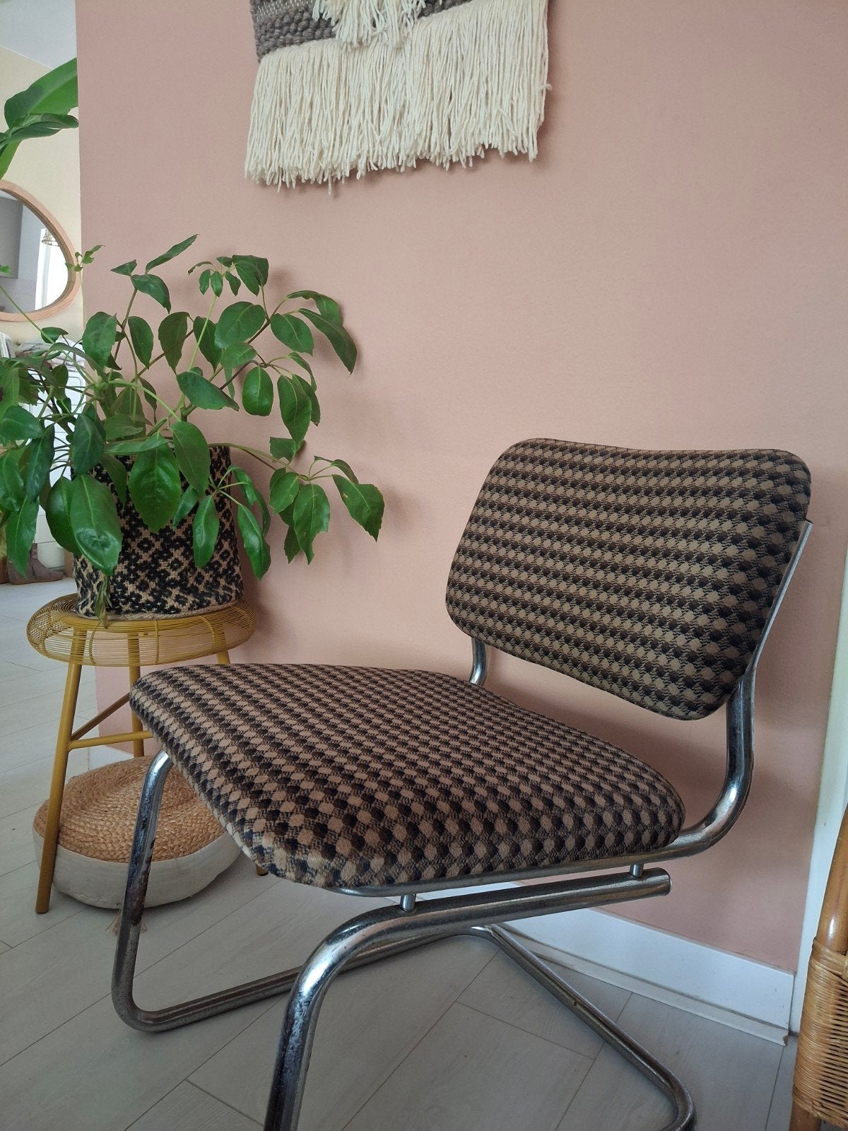 vintage buisframe sledestoel, Huis en Inrichting, Ophalen, Eén