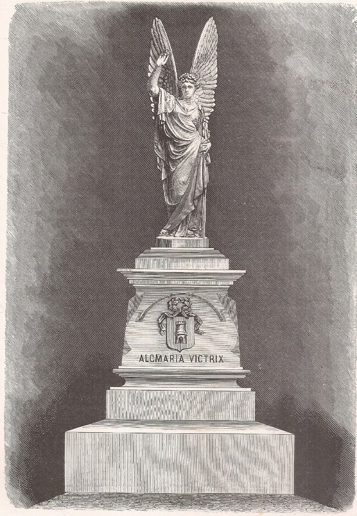 Alkmaar Monument Alcmaria Victrix Victoriemonument 1887, Stadsgezicht, Ophalen of Verzenden, Gravure, Blanco verso