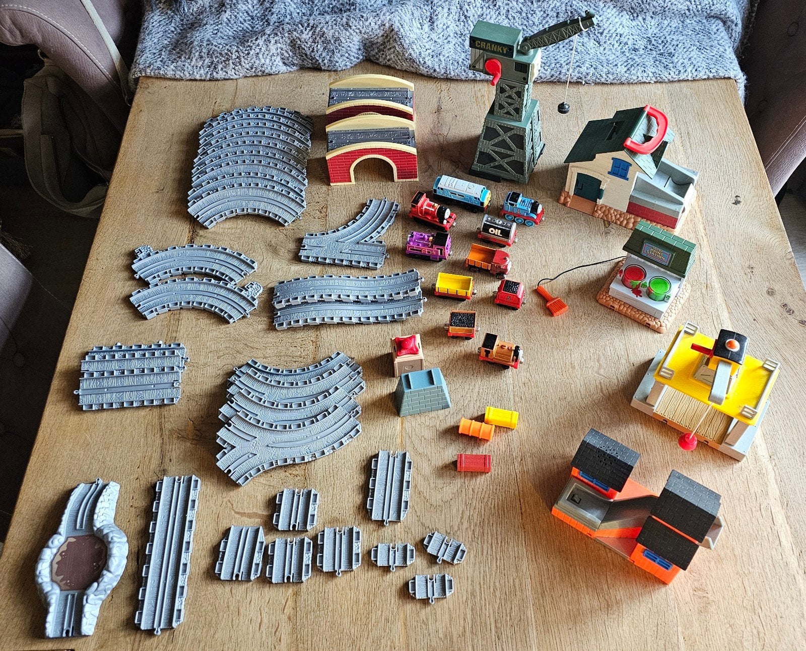 Thomas de Trein Treinbaan Set met Treintjes en Huisjes, Ophalen of Verzenden, Gebruikt
