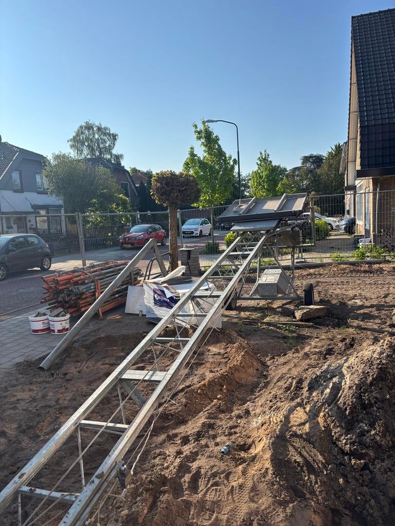 Bouwma Bouwlift 300 kg met opzetstukken, Doe-het-zelf en Verbouw, Bouwliften, Ophalen, Gebruikt, Bouwlift