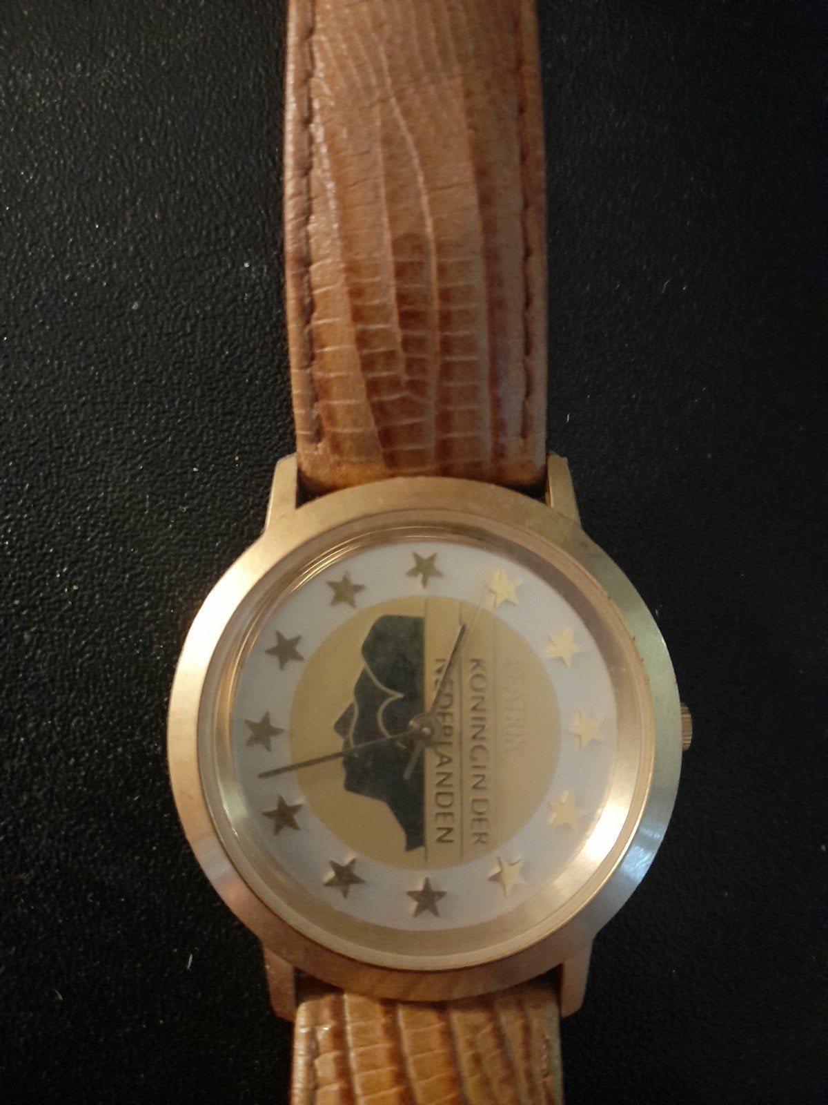 Horloge met euro/Beatrix wijzerplaat, Ophalen of Verzenden, Gebruikt, Staal, Overige merken