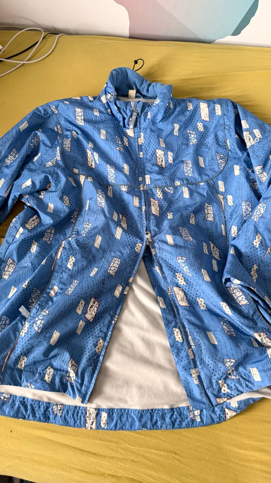 Odlo sportjas dames maat 38/40 - Blauw met print, Maat 38/40 (M), Blauw, Ophalen of Verzenden, Hardlopen of Fietsen