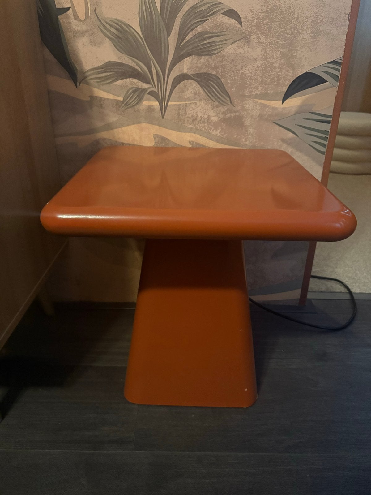 Burned Orange bijzettafel 40x40x40, Ophalen, Minder dan 55 cm, Gebruikt, Vierkant