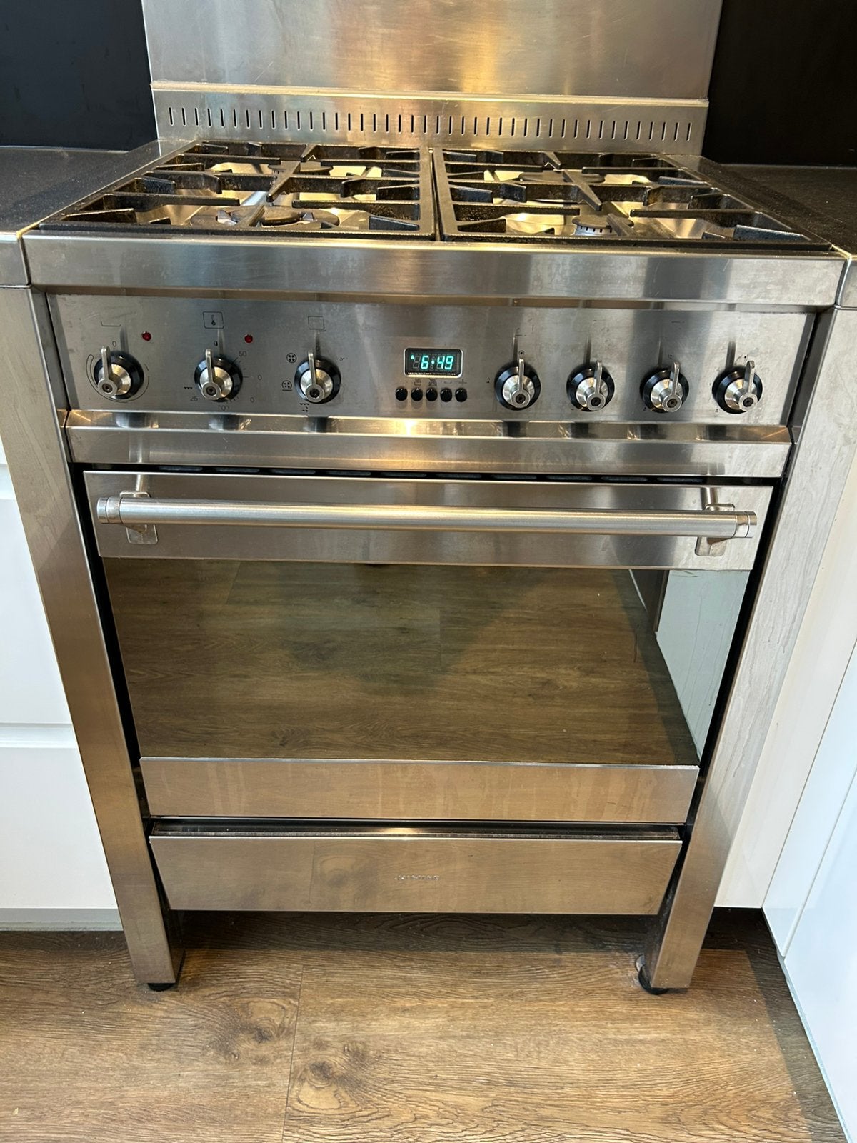 SMEG Fornuis met Oven - RVS Gasfornuis, Ophalen, Gebruikt, 60 cm of meer, 4 kookzones