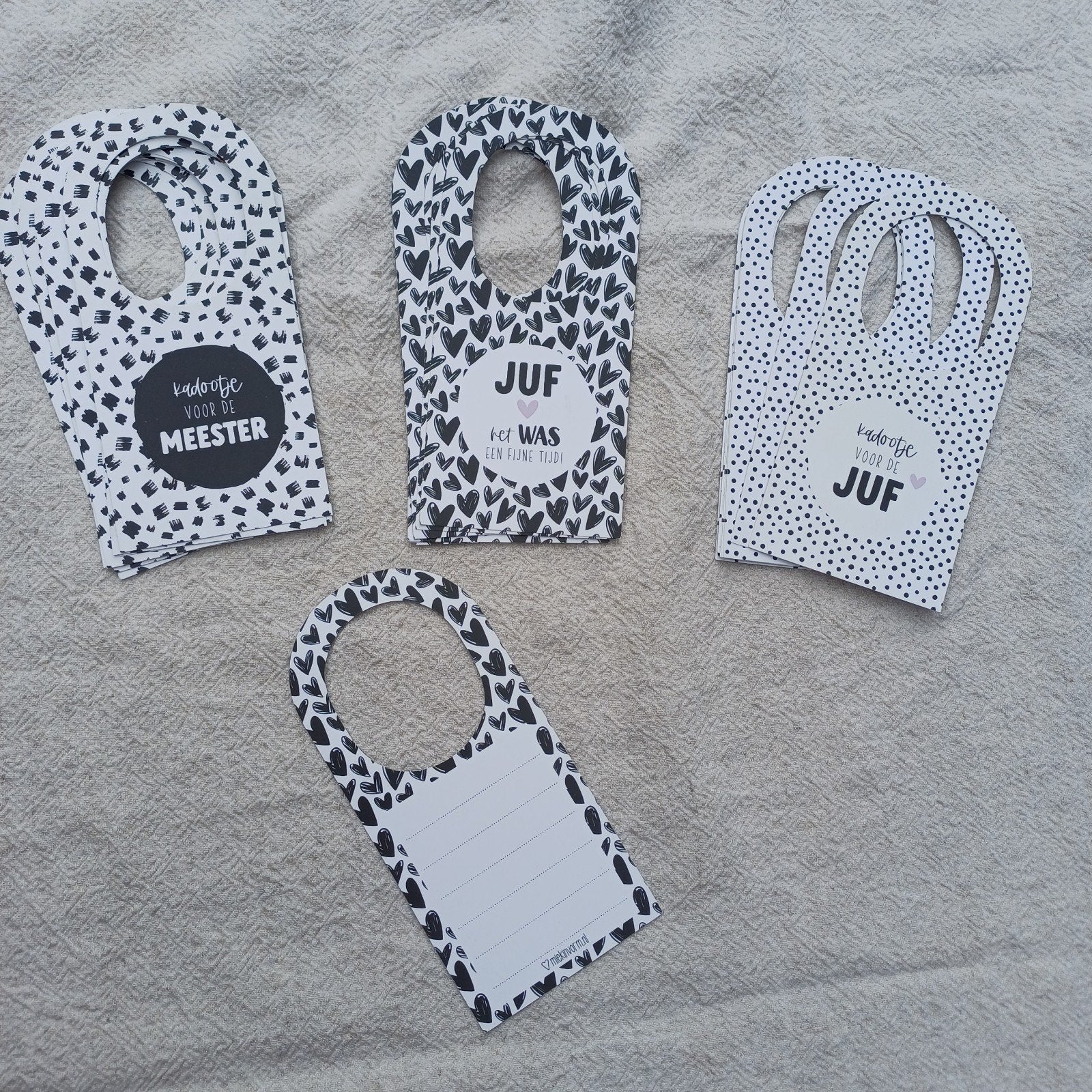 Cadeau labels Juf & Meester 27 stuks, Overige thema's, Overige typen, Nieuw, Ophalen of Verzenden
