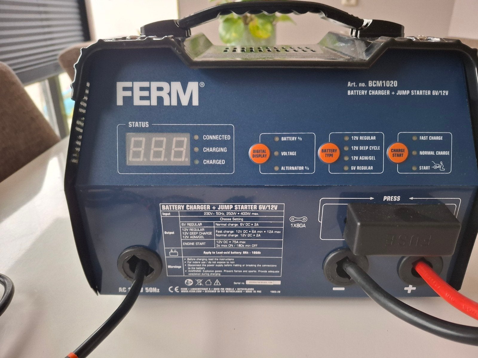 Ferm BCM1020 Acculader & Startbooster 6V/12V, Gebruikt, Universele onderdelen