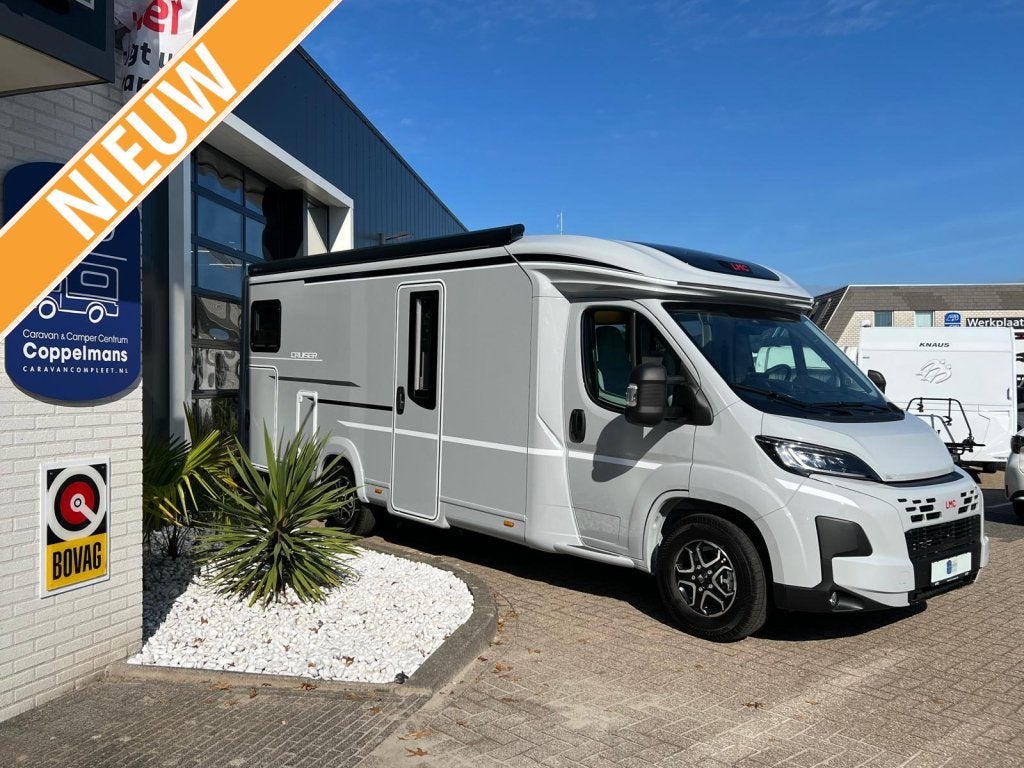 LMC Cruiser 750 EF face to face 2027 automaat, nieuw model, Caravans en Kamperen, Automaat, Raamblindering, Fiat, Verwarmde buitenspiegels