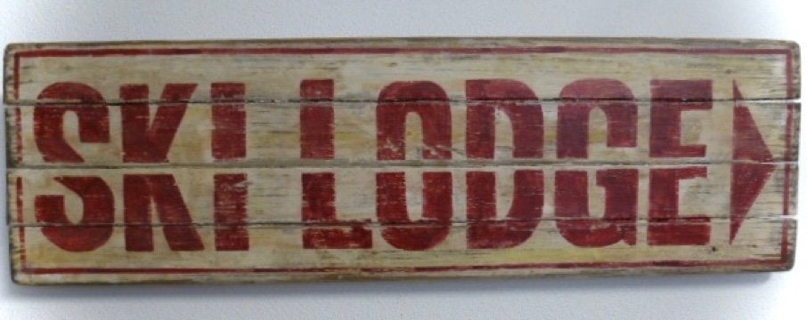 Diverse handgeschilderd borden/ Apres Ski Lodge /wintersport, Hout, Decoratieobject, Ophalen of Verzenden, Zo goed als nieuw