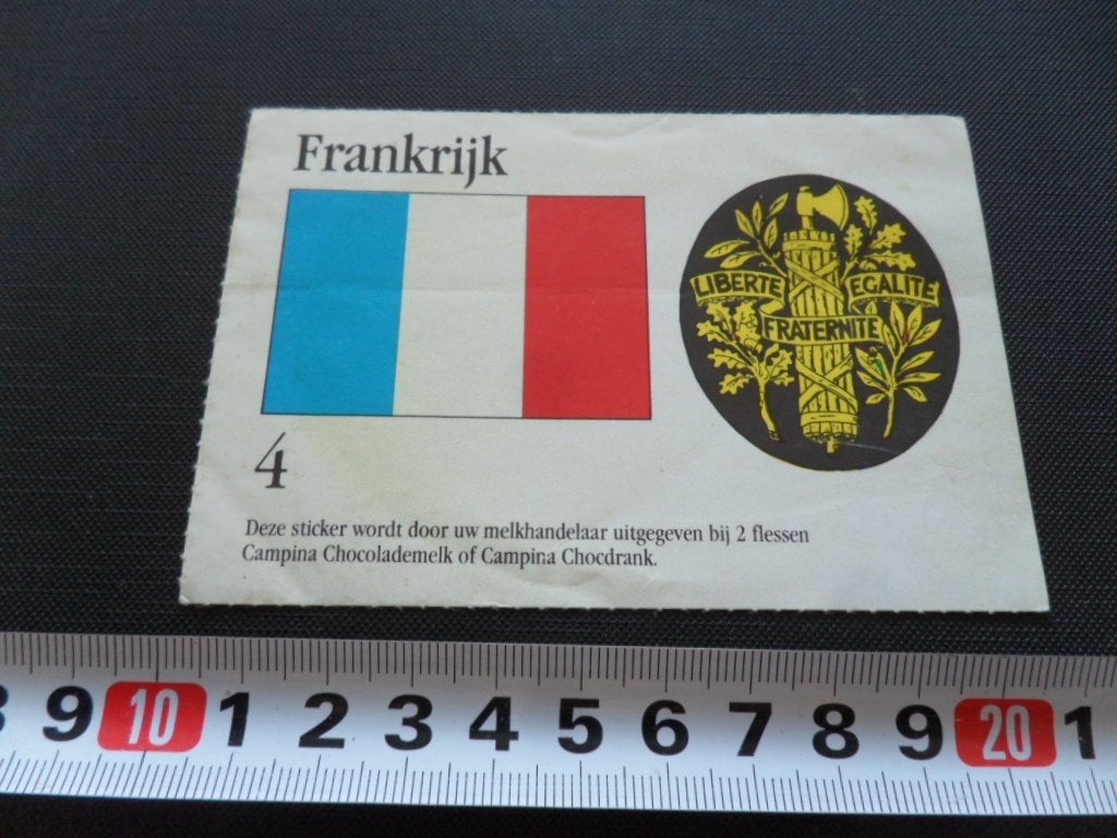 sticker CAMPINA Chocolademelk  FRANKRIJK 4, Ophalen, Zo goed als nieuw