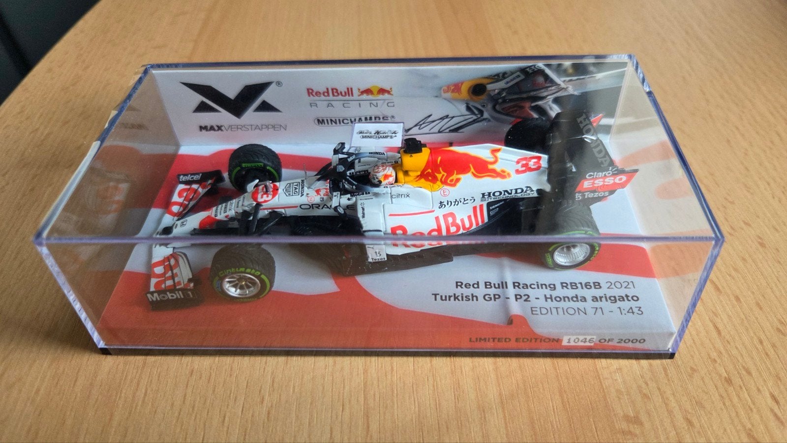 Red Bull Racing RB16B 2021 Turkish GP - P2 - Honda arigato, Ophalen of Verzenden, Nieuw