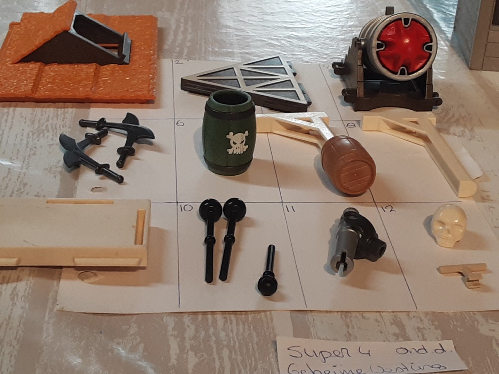onderdelen super 4 piratenvesting, Gebouw, Losse onderdelen, Zo goed als nieuw, Family fun
