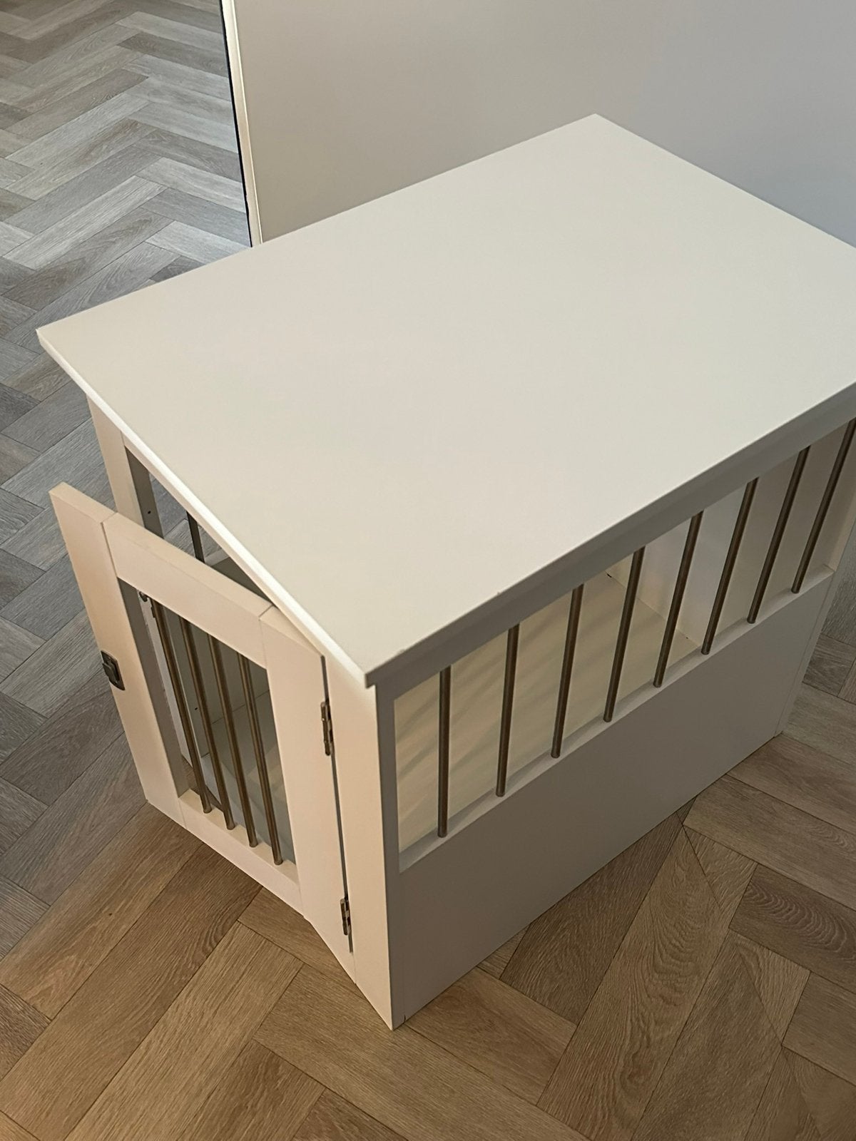 VidaXL hondenbench / meubelbench wit – 45  62  59 cm, Ophalen, Gebruikt