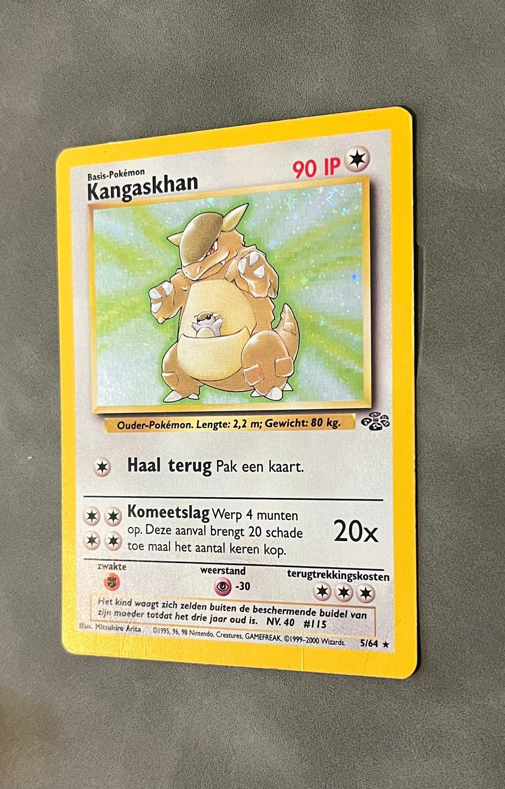 Pokemonkaart Kangaskhan JU 5 NL double swirl, Ophalen of Verzenden