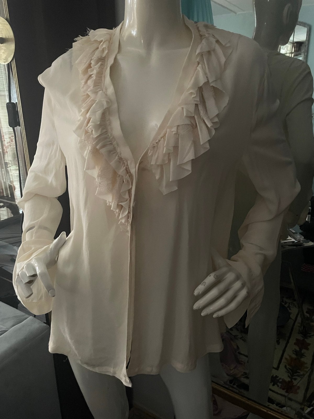 Zara zijden blouse maat L.  Nieuw!, Kleding | Dames, Ophalen of Verzenden, Gedragen, Maat 42/44 (L)