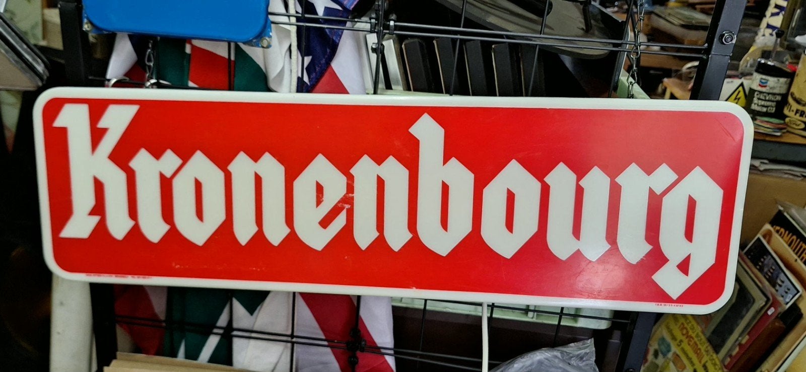 Vintage Kronenbourg lichtreclame, lichtbak, 1982, Rob Otten., Ophalen, Gebruikt, ., Lichtbak of (neon) lamp