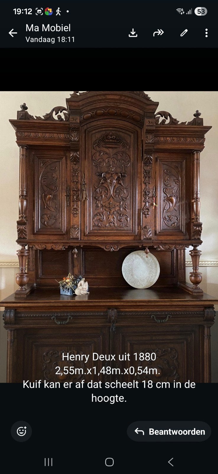 Te koop antieke henry deux kast, Antiek en Kunst, Antiek | Meubels | Kasten, Ophalen of Verzenden