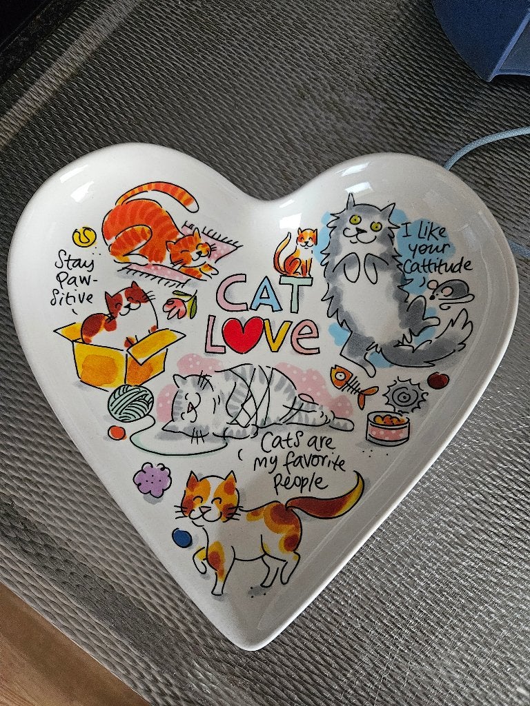 Hart vormig schaal Cat Love blond amsterdam, Ophalen, Nieuw, Schaal of Schalen, Overige stijlen