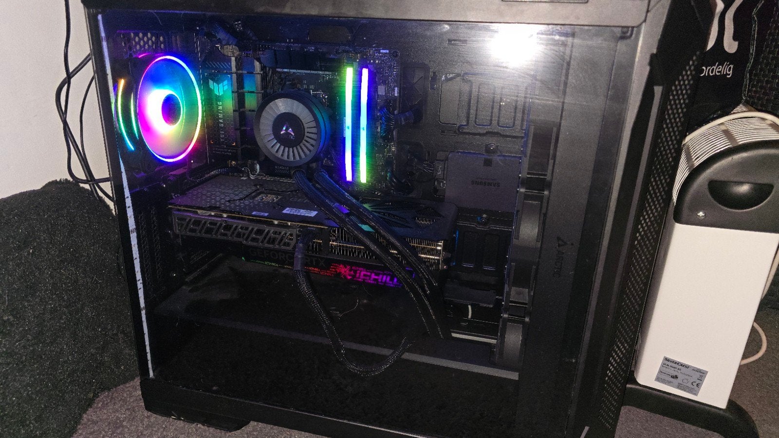 Ryzen 7 7800X3D, RTX 4090 Samsung Odyssey OLED G9, 32 GB, Ophalen of Verzenden, Zo goed als nieuw, Met videokaart