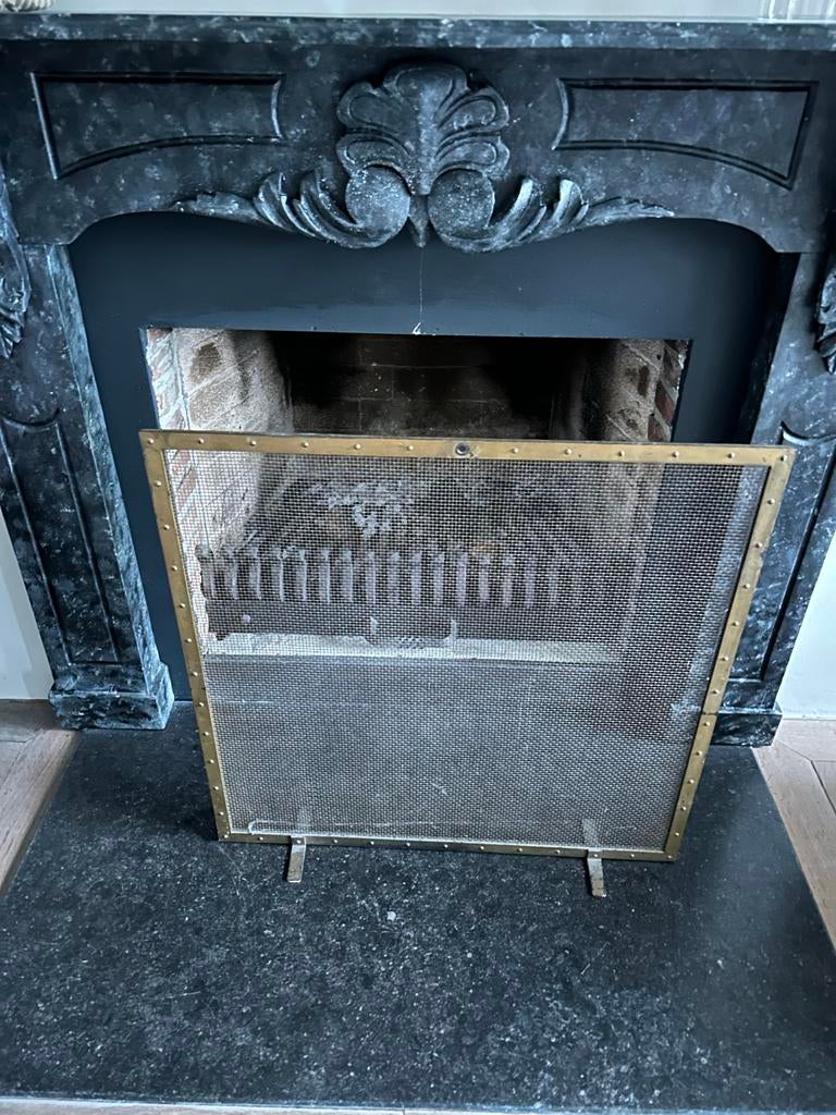 Koperkleurig Vonkenscherm / Haardscherm 65 x 65 cm, Huis en Inrichting, Haarden, Ophalen, Gebruikt, Overige soorten