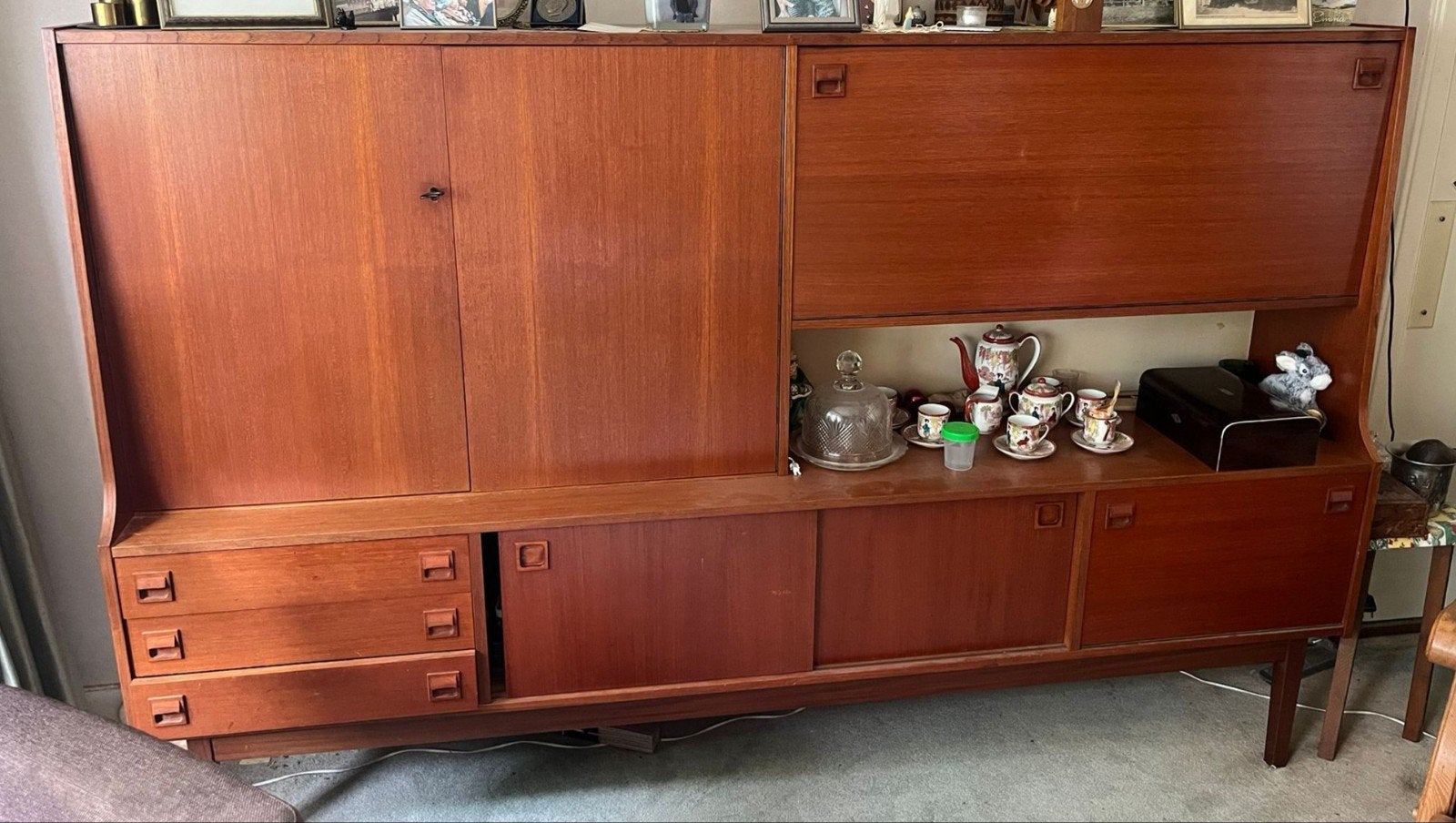 Retro Deens design  wandmeubel kast H.W. Klein voor Bramin, Ophalen