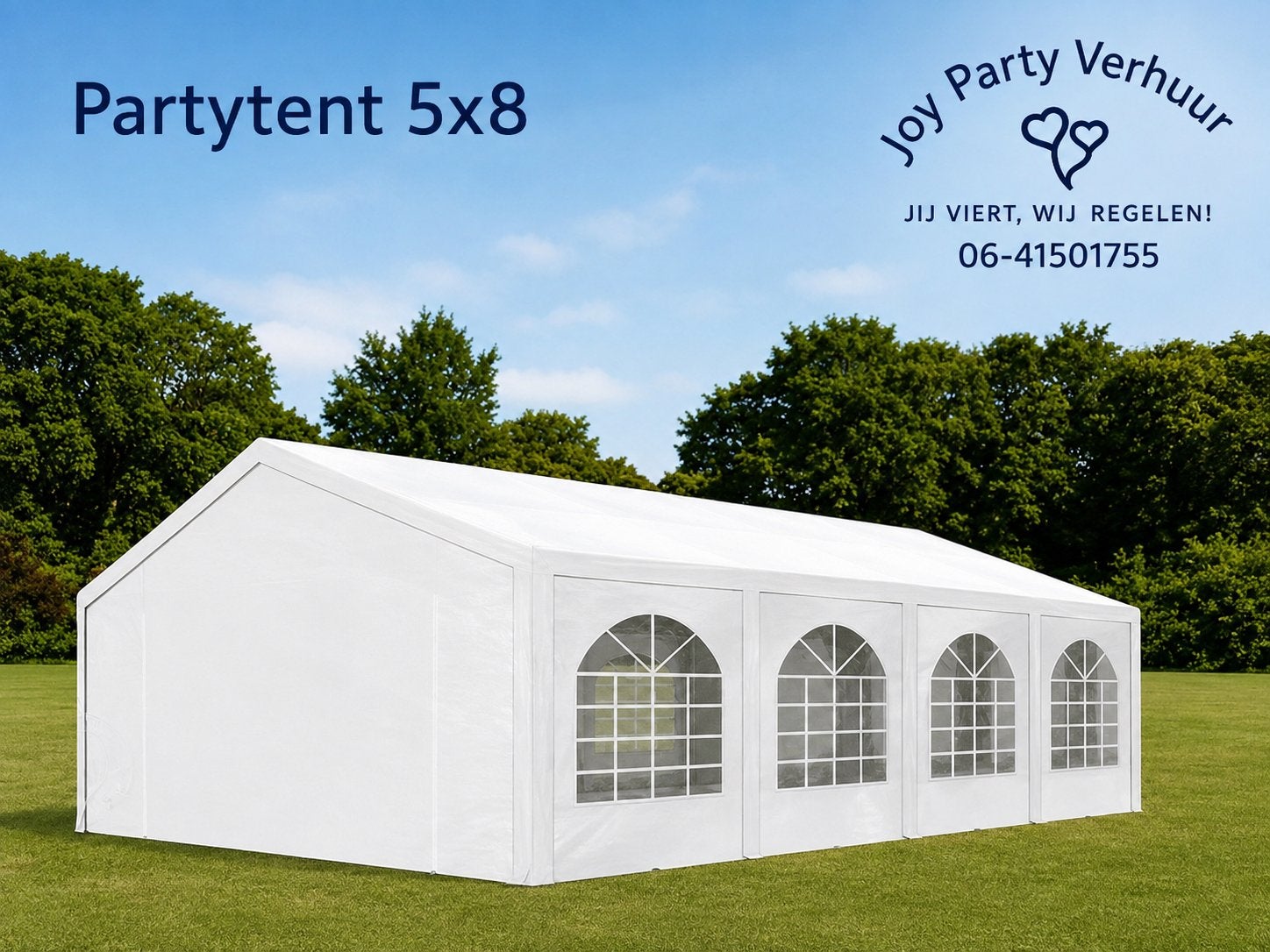 Partytent 5x8 te huur, Ophalen, Zo goed als nieuw