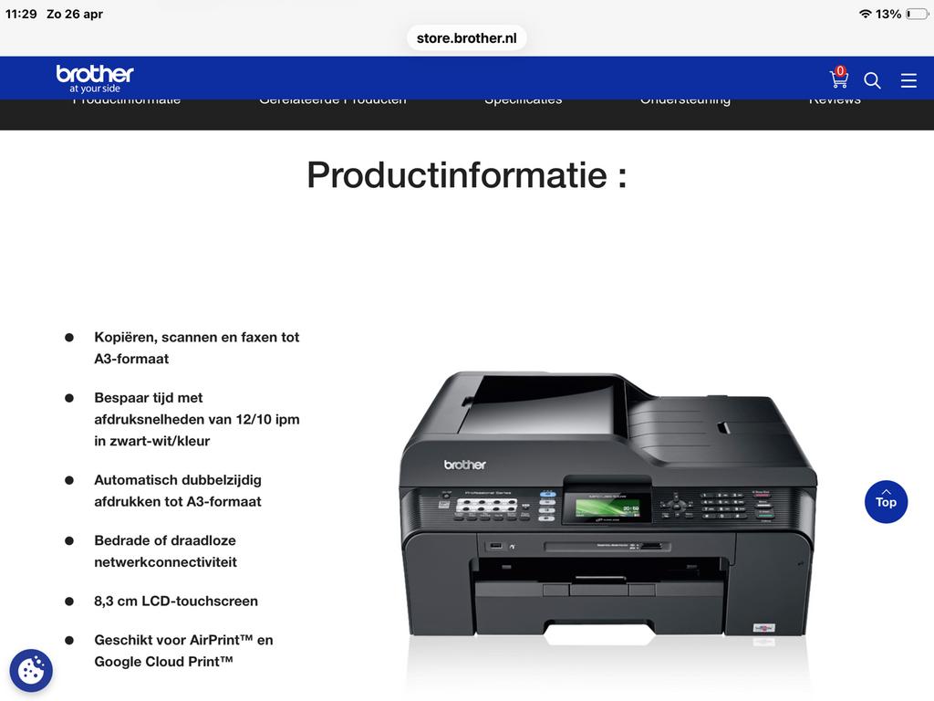 Mooie Brother MDC-J6510 DW Printer, Ophalen, Zo goed als nieuw