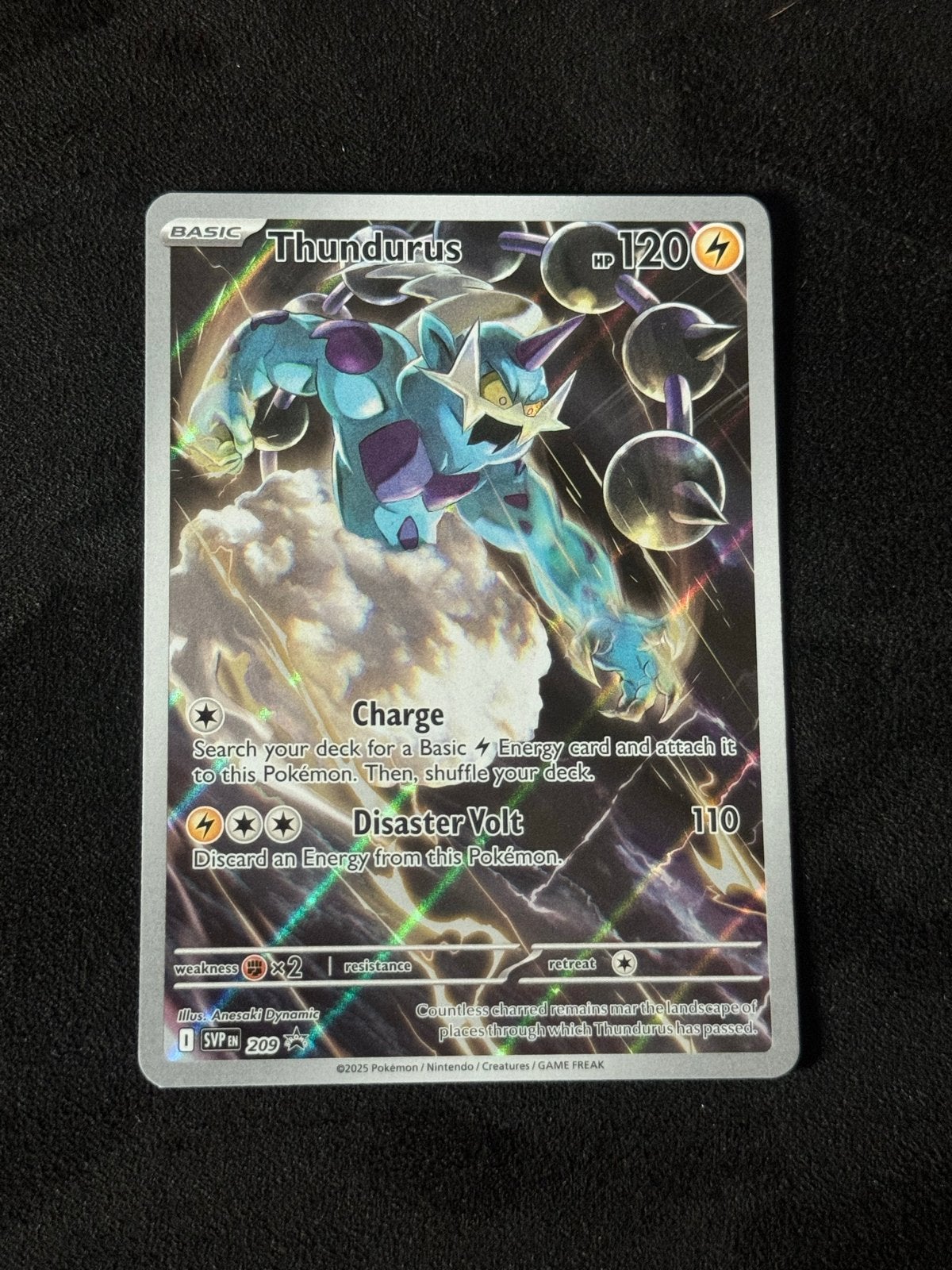 Thundurus Pokémon Kaart - Zeldzaam en in Topconditie, Ophalen of Verzenden, Zo goed als nieuw, Losse kaart, Foil