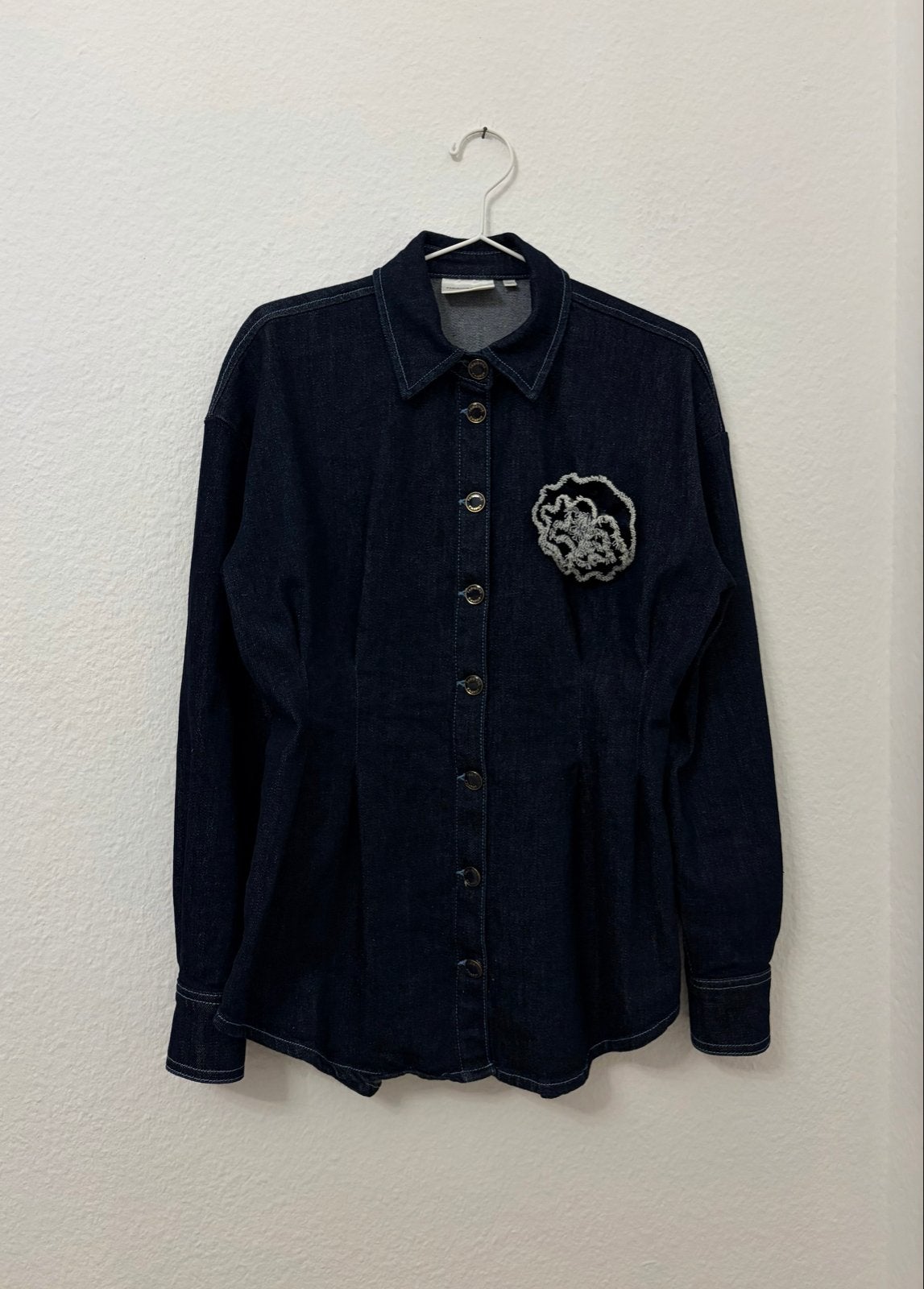 Fabienne Chapot denim blouse maat 36, Verzenden, Zo goed als nieuw, Maat 36 (S), Blauw