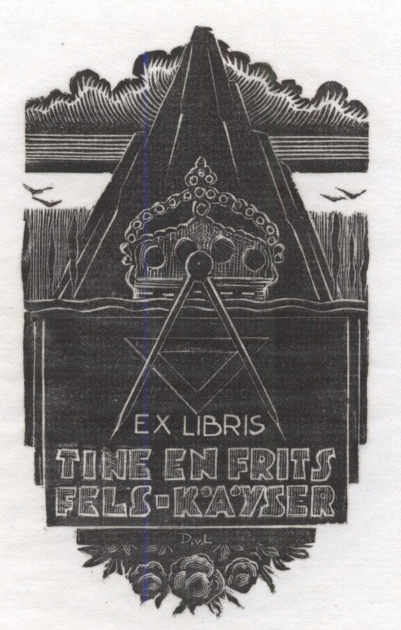 0239 Ex Libris Nederland : Dirk Govert van Luijn, 1944, Verzenden, Ex libris