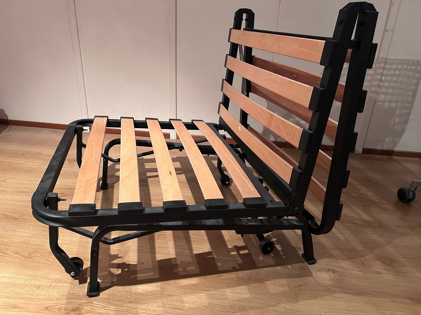 Slaapfauteuil / slaapstoel met matras, Ophalen, Gebruikt, Eenpersoons, Zwart